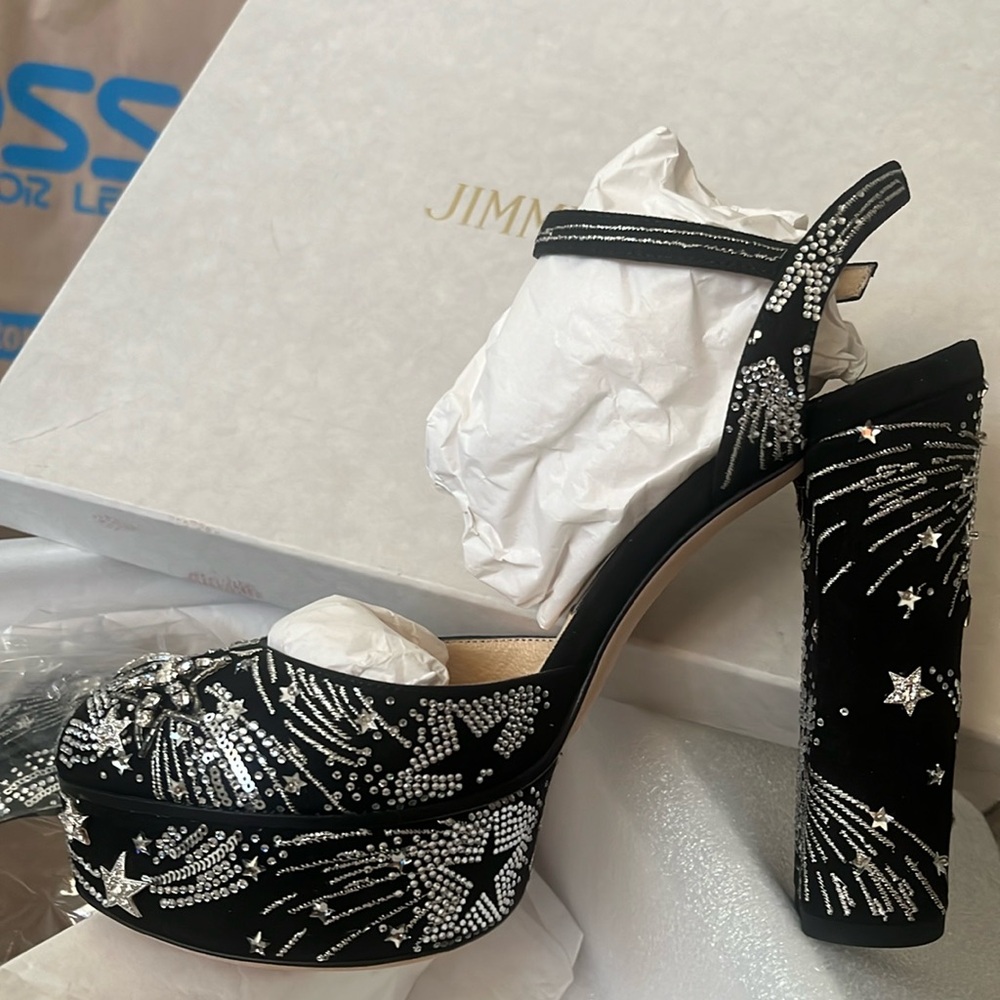 Jimmy Choo Maple 125 Star Crystal Platform Heel